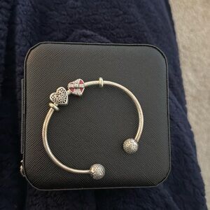 PANDORA CHARM BRACELET WITH TWO CHARMS